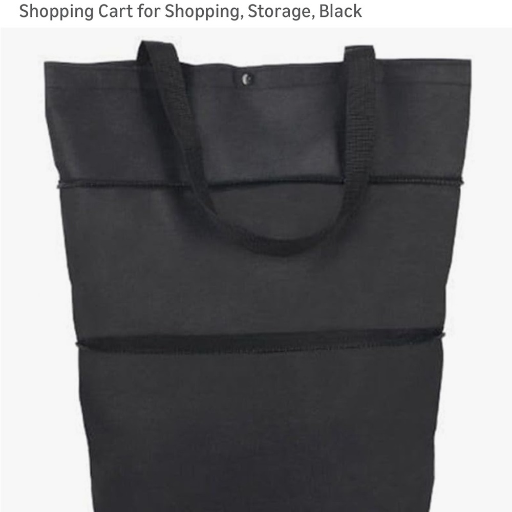 Black Shopping Tote Bag with wheels